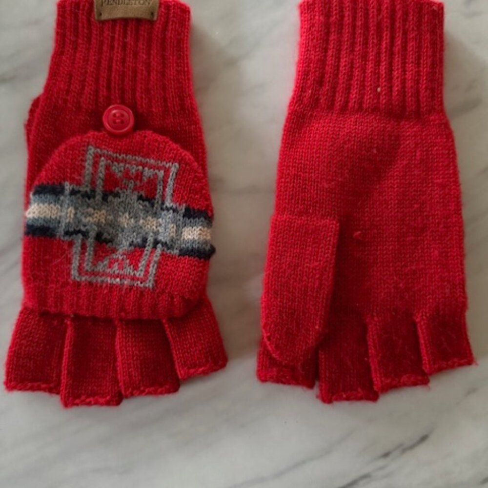 Pendleton Knit Convertible Fingerless Mittens And… - image 5